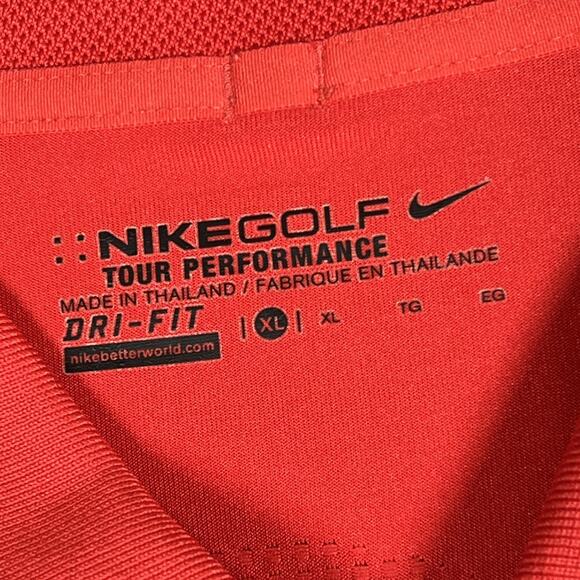 Nike Golf Polo Shirt Mens XL Red Tour Performance Dri-Fit Athletic 400769-643 - Picture 3 of 8